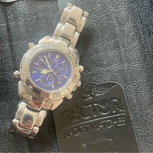 NWOT Vintage 1990s Sector No Limits Steel Chronograph Quartz Watch - ADV 4500